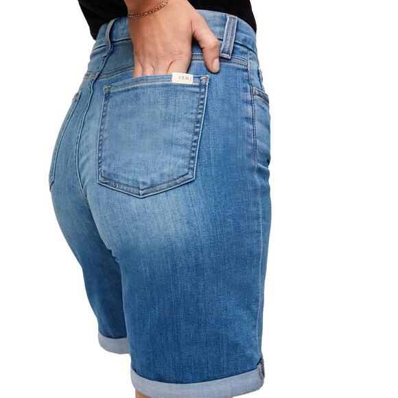 New JEN7 by 7 For All Mankind's Rolled Cuffs Denim Bermuda Shorts - Picture 7 of 9